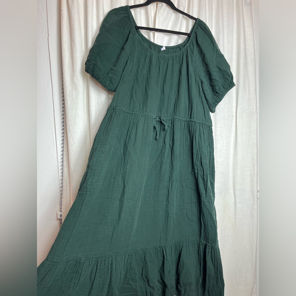 Old Navy Green Maxi Dress Short Sleeve XL